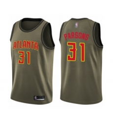 Men's Atlanta Hawks #31 Chandler Parsons Swingman Green Salute to Service Basketball Jersey