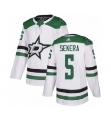 Men's Dallas Stars #5 Andrej Sekera Authentic White Away Hockey Jersey
