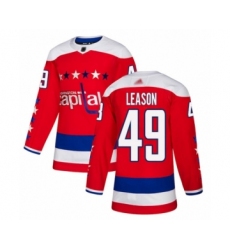 Men's Washington Capitals #49 Brett Leason Authentic Red Alternate Hockey Jersey