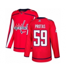 Men's Washington Capitals #59 Aliaksei Protas Authentic Red Home Hockey Jersey