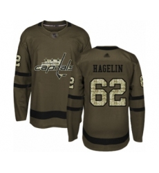 Men's Washington Capitals #62 Carl Hagelin Authentic Green Salute to Service Hockey Jersey