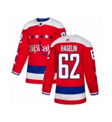 Men's Washington Capitals #62 Carl Hagelin Authentic Red Alternate Hockey Jersey