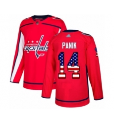 Men's Washington Capitals #14 Richard Panik Authentic Red USA Flag Fashion Hockey Jersey