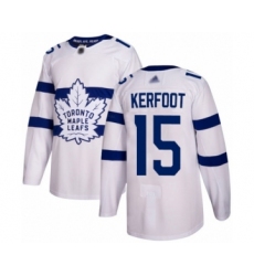 Men's Toronto Maple Leafs #15 Alexander Kerfoot Authentic White 2018 Stadium Series Hockey Jersey