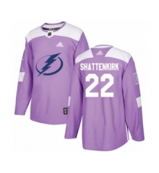 Men's Tampa Bay Lightning #22 Kevin Shattenkirk Authentic Purple Fights Cancer Practice Hockey Jersey