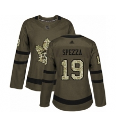 Women's Toronto Maple Leafs #19 Jason Spezza Authentic Green Salute to Service Hockey Jersey