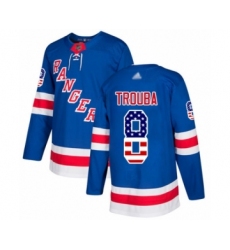 Youth New York Rangers #8 Jacob Trouba Authentic Royal Blue USA Flag Fashion Hockey Jersey