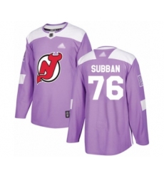 Youth New Jersey Devils #76 P. K. Subban Authentic Purple Fights Cancer Practice Hockey Jersey