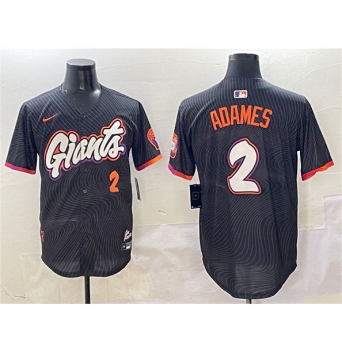 Men's San Francisco Giants #2 Willy Adames Anthracite 2025 City Connect Limited Stitched Baseball Jersey
