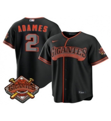 Men's San Francisco Giants #2 Willy Adames Black 2026 Alternate Stadium Stitched Jersey