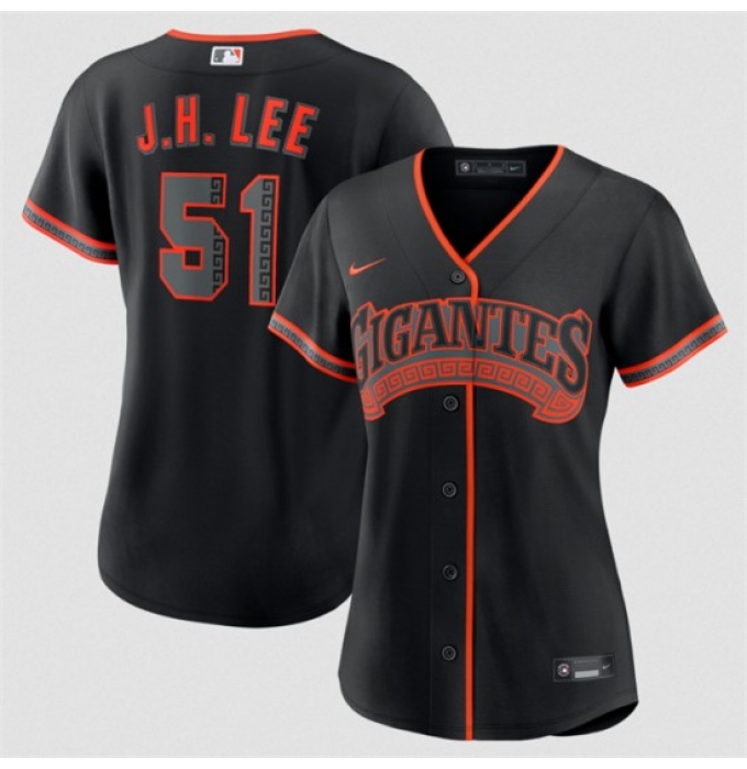 Women's San Francisco Giants #51 Jung Hoo Lee Black 2026 Alternate Stitched Baseball Jersey(Run Small)