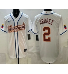 Men's Venezuela #2 Luis Arraez White 2026 World Baseball Classic Cool Base Jersey