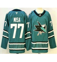 Men's San Jose Sharks #77 Michael Misa Teal Authentic Jersey
