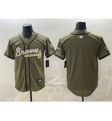 Men's Atlanta Braves Blank Olive 2026 Armed Forces Day Stitched Baseball Jersey