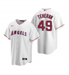 Men's Nike Los Angeles Angels #49 Julio Teheran White Home Stitched Baseball Jersey
