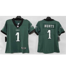 Women's Philadelphia Eagles #1 Jalen Hurts Green New Vapor Untouchable Limited Football Stitched Jersey(Run Small)