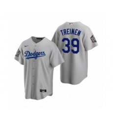 Men's Los Angeles Dodgers #39 Blake Treinen Gray 2020 World Series Replica Jersey