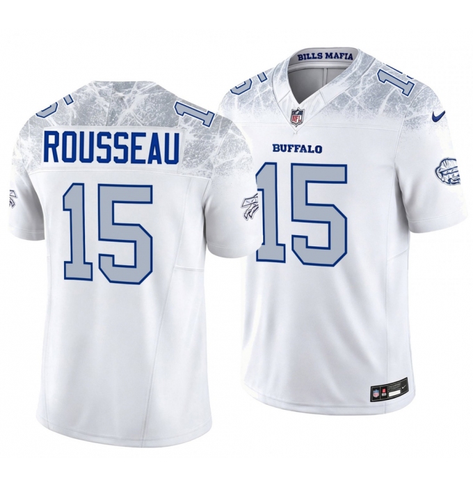 Men's Buffalo Bills #15 Gregory Rousseau White 2025 F.U.S.E. “Rivalries” Vapor Untouchable Limited Stitched Football Jersey