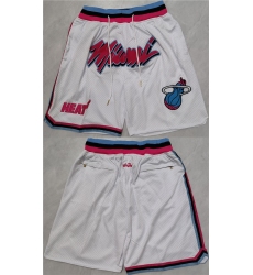 Men's Miami Heat 2022-23 White Shorts (Run Small)