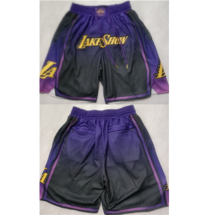 Los Angeles Lakers Purple Black 2025 City Edition Shorts (Run Small)