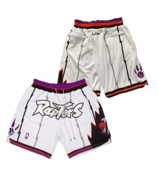 Mens Toronto Raptors White Shorts (Run Small)