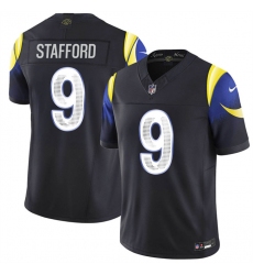 Men's Los Angeles Rams #9 Matthew Stafford Black 2025 F.U.S.E. “Rivalries” Vapor Limited Football Stitched Jersey
