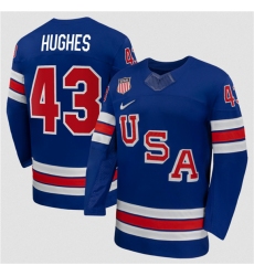 Men's USA #43 Quinn Hughes White 2026 Stitched Jersey