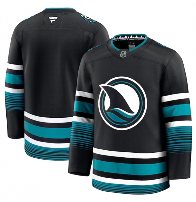 Men's San Jose Sharks Blank Black 2024-25 Alternate Stitched Hockey Jersey