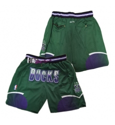 Mens Milwaukee Bucks Green NBA Shorts (Run Smaller)