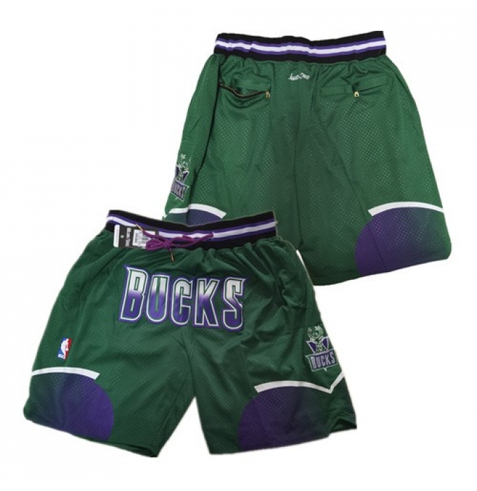 Men's Milwaukee Bucks Green NBA Shorts (Run Smaller)