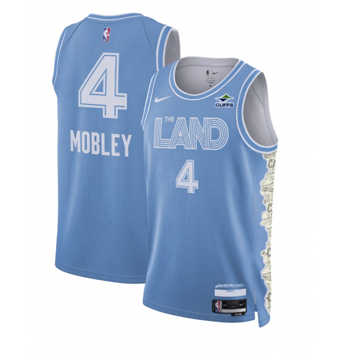 Men's Cleveland Cavaliers #4 Evan Mobley Light Blue 2024-25 City Edition Stitched Jersey