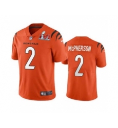 Men's Cincinnati Bengals #2 Evan McPherson 2022 Orange Super Bowl LVI Vapor Limited Stitched Jersey