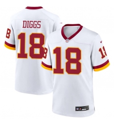 Men's Washington Commanders #18 Stephon Diggs White Vapor Limited Stitched Football Jersey