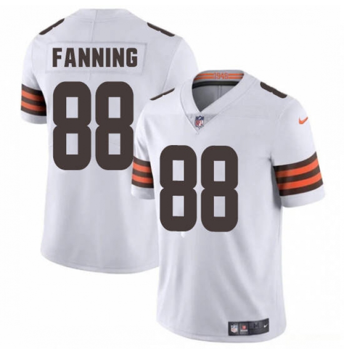Men's Cleveland Browns #88 Fanning White 2025 Vapor Limited Football Stitched Jersey