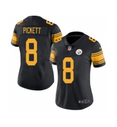 Women's Pittsburgh Steelers #8 Kenny Pickett Black Color Rush Limited Stitched Jersey(Run Small)