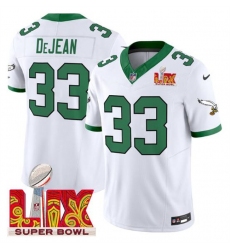 Men's Philadelphia Eagles #33 Cooper DeJean White 2025 Super Bowl LIX F.U.S.E. Vapor Untouchable Limited Stitched Football Jersey