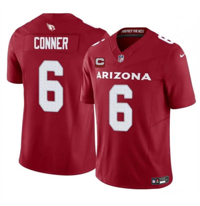 Men's Arizona Cardinals #6 James Conner Red 2025 F.U.S.E. With 4-Star C Vapor Untouchable Limited Football Stitched Jersey