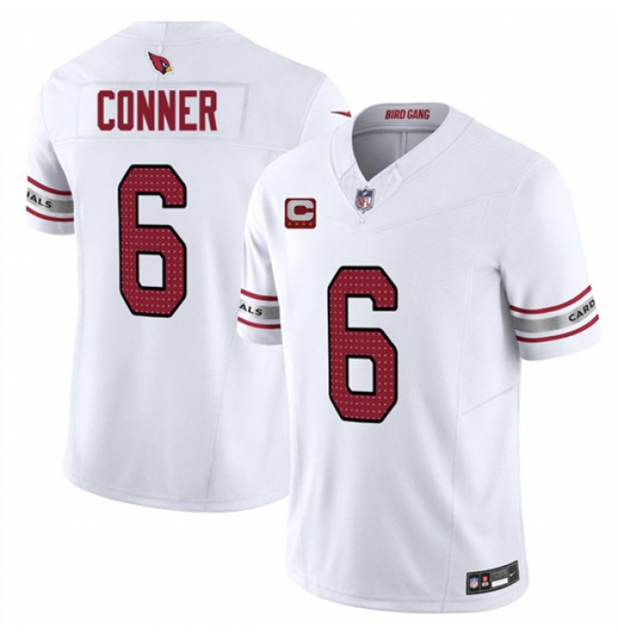 Men's Arizona Cardinals #6 James Conner White 2025 F.U.S.E. With 4-Star C Vapor Untouchable Limited Football Stitched Jersey