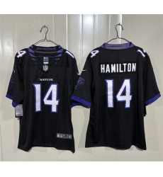 Men's Baltimore Ravens #14 Kyle Hamilton Black 2026 Alternate Vapor Limited Football Stitched Jersey