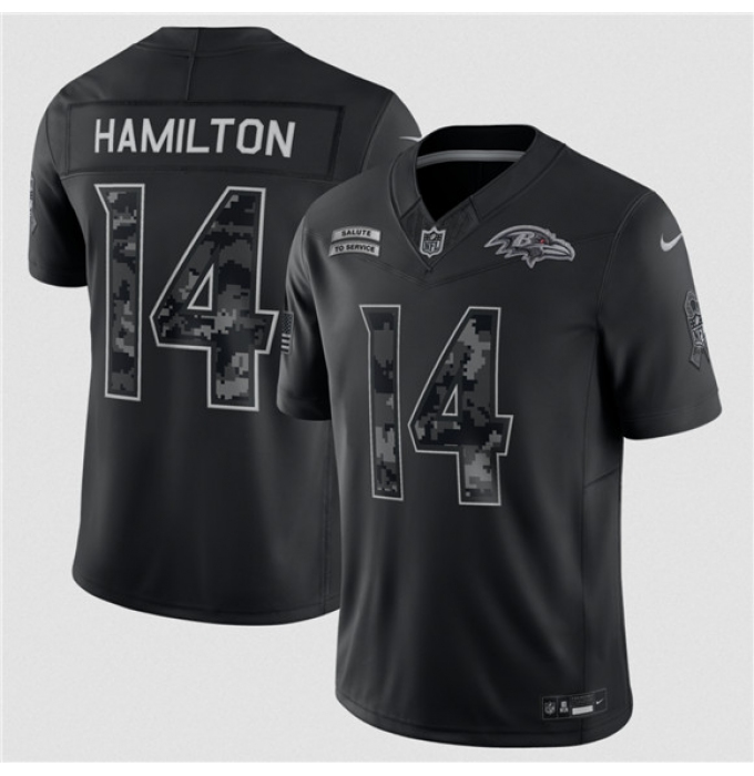 Men's Baltimore Ravens #14 Kyle Hamilton Black F.U.S.E. 2026 Salute to Service Limited Football Stitched Jersey