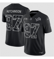 Men's Detroit Lions #97 Aidan Hutchinson Black F.U.S.E. 2026 Salute to Service Limited Football Stitched Jersey