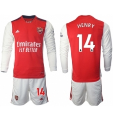 Men 2021-2022 Club Arsenal home red Long Sleeve 14 Soccer Jerseys