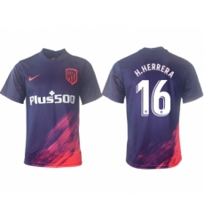 Men 2021-2022 Club Atletico Madrid away aaa version purple 16 Soccer Jersey