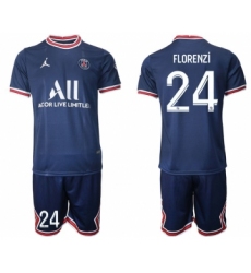 Men 2021-2022 Club Paris St German home blue 24 Soccer Jersey