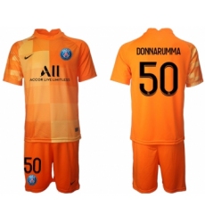 Men 2021-2022 Club Paris St German orange red goalkeeper 50 Soccer Jersey