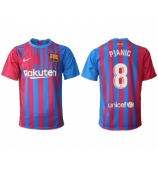Men's 2021-2022 Club Barcelona home aaa version red 8 Nike Soccer Jerseys