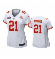 Women's Kansas City Chiefs #21 Trent McDuffie White 2023 F U S E Vapor Untouchable Limited Stitched 2024 Super Bowl LVIII Jersey