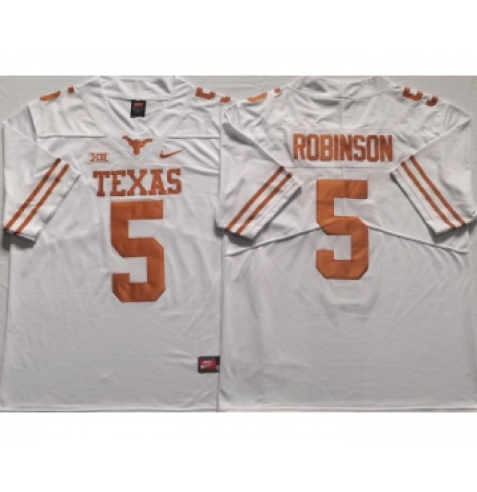 Men's Texas Longhorns #5 Bijan Robinson White 2022 Vapor Untouchable Stitched Nike Jersey