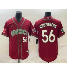 Mens Mexico Baseball #56 Randy Arozarena Number 2023 Red World Classic Stitched Jersey