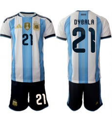 Men's Argentina #21 DYBALA National Team FIFA x World Cup 2026 Home White On Field Jersey